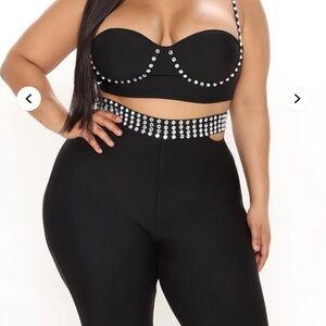 Black Embellished Women's Jumpsuit